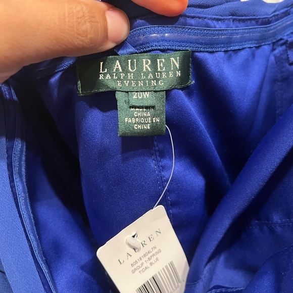 NWT Lauren Ralph Lauren Evening Strapless Formal Dress Color Tidal Blue Size 20W - Picture 5 of 15